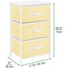 image:imagemDesign Steel Top and Frame Storage Dresser Tower Unit with 3 Removable Fabric Drawers for Bedroom Living Room or Bathroom  Holds Clothes Accessories Jane Collection  Light YellowWhite