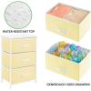 image:imagemDesign Steel Top and Frame Storage Dresser Tower Unit with 3 Removable Fabric Drawers for Bedroom Living Room or Bathroom  Holds Clothes Accessories Jane Collection  Light YellowWhite