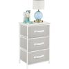 image:imagemDesign Steel Top and Frame Storage Dresser Tower Unit with 3 Removable Fabric Drawers for Bedroom Living Room or Bathroom  Holds Clothes Accessories Jane Collection  Light GrayWhite