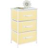 image:imagemDesign Steel Top and Frame Storage Dresser Tower Unit with 3 Removable Fabric Drawers for Bedroom Living Room or Bathroom  Holds Clothes Accessories Jane Collection  Light YellowWhite