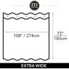 image:imagemDesign Extra Wide Light Weight Waffle Weave Polyester Shower Curtain with Reinforced Buttonholes for Bathroom Showers and Bathtubs  Elegant Woven Geometric Square  108 x 72  White