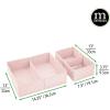image:imagemDesign Fabric Drawer Organizer Bins KidsBaby Nursery Dresser Closet Shelf Playroom Organization Hold Clothes Toys Diapers Bibs Blankets Set of 2 6 Pack PinkWhite Polka DotPinkWhite