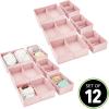 image:imagemDesign Fabric Drawer Organizer Bins KidsBaby Nursery Dresser Closet Shelf Playroom Organization Hold Clothes Toys Diapers Bibs Blankets Set of 2 6 Pack PinkWhite Polka DotPinkWhite