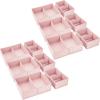 image:imagemDesign Fabric Drawer Organizer Bins KidsBaby Nursery Dresser Closet Shelf Playroom Organization Hold Clothes Toys Diapers Bibs Blankets Set of 2 6 Pack PinkWhite Polka DotPinkWhite