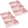 image:imagemDesign Fabric Drawer Organizer Bins KidsBaby Nursery Dresser Closet Shelf Playroom Organization Hold Clothes Toys Diapers Bibs Blankets Set of 2 6 Pack PinkWhite Polka DotPinkWhite