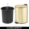 image:imagemDesign Metal 13 Gallon5 Liter Round Step Trash Wastebasket Garbage Container Bin with Lid for Bathroom Powder Room Bedroom Kitchen Craft Room Office  Removable Liner Bucket  Navy BlueSoft Brass