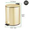 image:imagemDesign Metal 13 Gallon5 Liter Round Step Trash Wastebasket Garbage Container Bin with Lid for Bathroom Powder Room Bedroom Kitchen Craft Room Office  Removable Liner Bucket  Navy BlueSoft Brass