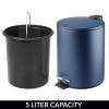image:imagemDesign Metal 13 Gallon5 Liter Round Step Trash Wastebasket Garbage Container Bin with Lid for Bathroom Powder Room Bedroom Kitchen Craft Room Office  Removable Liner Bucket  Navy BlueNavy