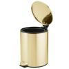 image:imagemDesign Metal 13 Gallon5 Liter Round Step Trash Wastebasket Garbage Container Bin with Lid for Bathroom Powder Room Bedroom Kitchen Craft Room Office  Removable Liner Bucket  Navy BlueSoft Brass
