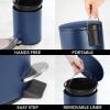 image:imagemDesign Metal 13 Gallon5 Liter Round Step Trash Wastebasket Garbage Container Bin with Lid for Bathroom Powder Room Bedroom Kitchen Craft Room Office  Removable Liner Bucket  Navy BlueNavy