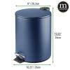 image:imagemDesign Metal 13 Gallon5 Liter Round Step Trash Wastebasket Garbage Container Bin with Lid for Bathroom Powder Room Bedroom Kitchen Craft Room Office  Removable Liner Bucket  Navy BlueNavy