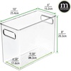 image:imagemDesign Plastic Food Storage Container Bin with Handles  for Kitchen Pantry Cabinet FridgeFreezer  Narrow for Snacks Produce Vegetables Pasta  BPA Free Food Safe  4 Pack Clear10 x 5 x 8 Pack of 4