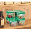 image:imagemDesign Plastic Food Storage Container Bin with Handles  for Kitchen Pantry Cabinet FridgeFreezer  Narrow for Snacks Produce Vegetables Pasta  BPA Free Food Safe  4 Pack Clear12 x 10 x 8 Pack of 4