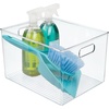 image:imagemDesign Plastic Food Storage Container Bin with Handles  for Kitchen Pantry Cabinet FridgeFreezer  Narrow for Snacks Produce Vegetables Pasta  BPA Free Food Safe  4 Pack Clear12 x 10 x 8 Pack of 4