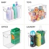image:imagemDesign Plastic Food Storage Container Bin with Handles  for Kitchen Pantry Cabinet FridgeFreezer  Narrow for Snacks Produce Vegetables Pasta  BPA Free Food Safe  4 Pack Clear10 x 5 x 8 Pack of 4