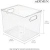 image:imagemDesign Plastic Food Storage Container Bin with Handles  for Kitchen Pantry Cabinet FridgeFreezer  Narrow for Snacks Produce Vegetables Pasta  BPA Free Food Safe  4 Pack Clear10 x 8 x 8 Pack of 4