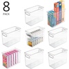 image:imagemDesign Plastic Food Storage Container Bin with Handles  for Kitchen Pantry Cabinet FridgeFreezer  Narrow for Snacks Produce Vegetables Pasta  BPA Free Food Safe  4 Pack Clear10 x 5 x 8 Pack of 8