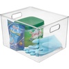 image:imagemDesign Plastic Food Storage Container Bin with Handles  for Kitchen Pantry Cabinet FridgeFreezer  Narrow for Snacks Produce Vegetables Pasta  BPA Free Food Safe  4 Pack Clear12 x 10 x 8 Pack of 4