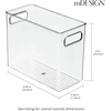 image:imagemDesign Plastic Food Storage Container Bin with Handles  for Kitchen Pantry Cabinet FridgeFreezer  Narrow for Snacks Produce Vegetables Pasta  BPA Free Food Safe  4 Pack Clear10 x 5 x 8 Pack of 8