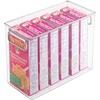 image:imagemDesign Plastic Food Storage Container Bin with Handles  for Kitchen Pantry Cabinet FridgeFreezer  Narrow for Snacks Produce Vegetables Pasta  BPA Free Food Safe  4 Pack Clear10 x 5 x 8 Pack of 4