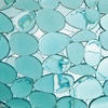 image:imagemDesign Plastic Slim Oval 2 Gallon Trash Can Wastebasket Garbage Bin  Decorative Themed Basket for Bathroom Bedroom Office  Hold Trash Waste Recycling  Pebbles Collection  BlueBlue
