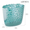 image:imagemDesign Plastic Slim Oval 2 Gallon Trash Can Wastebasket Garbage Bin  Decorative Themed Basket for Bathroom Bedroom Office  Hold Trash Waste Recycling  Pebbles Collection  BlueBlue