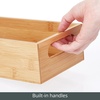 image:imagemDesign Bamboo Bathroom Storage Container Bin  Drawer Organizer Crate Box with Handles for Cabinet Shelves Vanity or Closet Holds Soap Lotion or Shampoo Echo Collection 2 Pack NaturalTan