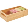 image:imagemDesign Bamboo Bathroom Storage Container Bin  Drawer Organizer Crate Box with Handles for Cabinet Shelves Vanity or Closet Holds Soap Lotion or Shampoo Echo Collection 2 Pack NaturalTan