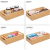 image:imagemDesign Bamboo Bathroom Storage Container Bin  Drawer Organizer Crate Box with Handles for Cabinet Shelves Vanity or Closet Holds Soap Lotion or Shampoo Echo Collection 2 Pack NaturalTan