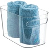 image:imagemDesign Deep Plastic Bathroom Bin with Handles  Storage Organizer for Vanity Countertop  Hold Soap Body Wash Shampoo Lotion Conditioner Hand Towels  10 Long Aura Collection 8 Pack Clear