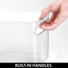 image:imagemDesign Deep Plastic Bathroom Bin with Handles  Storage Organizer for Vanity Countertop  Hold Soap Body Wash Shampoo Lotion Conditioner Hand Towels  10 Long Aura Collection 2 Pack Clear