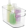 image:imagemDesign Deep Plastic Bathroom Bin with Handles  Storage Organizer for Vanity Countertop  Hold Soap Body Wash Shampoo Lotion Conditioner Hand Towels  10 Long Aura Collection 8 Pack Clear