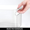 image:imagemDesign Deep Plastic Bathroom Bin with Handles  Storage Organizer for Vanity Countertop  Hold Soap Body Wash Shampoo Lotion Conditioner Hand Towels  10 Long Aura Collection 8 Pack Clear