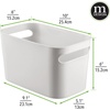 image:imagemDesign Deep Plastic Bathroom Bin with Handles Storage Organizer for Vanity Countertop Hold Soap Body Wash Shampoo Lotion Conditioner Hand Towels  10 Long Aura Collection 8 Pack Light Gray