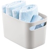 image:imagemDesign Deep Plastic Bathroom Bin with Handles Storage Organizer for Vanity Countertop Hold Soap Body Wash Shampoo Lotion Conditioner Hand Towels  10 Long Aura Collection 8 Pack Light Gray