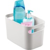 image:imagemDesign Deep Plastic Bathroom Bin with Handles Storage Organizer for Vanity Countertop Hold Soap Body Wash Shampoo Lotion Conditioner Hand Towels  10 Long Aura Collection 8 Pack Light Gray