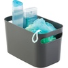image:imagemDesign Deep Plastic Bathroom Vanity Storage Bin with Handles  Organizer for Hand Soap Body Wash Shampoo Lotion 4 Pack  Charcoal Gray