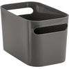 image:imagemDesign Deep Plastic Bathroom Vanity Storage Bin with Handles  Organizer for Hand Soap Body Wash Shampoo Lotion 4 Pack  Charcoal Gray