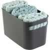 image:imagemDesign Deep Plastic Bathroom Vanity Storage Bin with Handles  Organizer for Hand Soap Body Wash Shampoo Lotion 4 Pack  Charcoal Gray