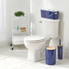 image:imagemDesign Large Plastic Storage Bin with Handles for Bathroom Cupboard Cabinet Under Sink or Counter Holds Toilet Paper Hair Tools Makeup Accessories 16 Long Aura Collection 8 Pack Navy Blue