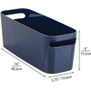 image:imagemDesign Large Plastic Storage Bin with Handles for Bathroom Cupboard Cabinet Under Sink or Counter Holds Toilet Paper Hair Tools Makeup Accessories 16 Long Aura Collection 8 Pack Navy Blue