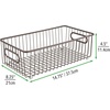 image:imagemDesign Metal Bathroom Storage Organizer Basket Bin  Farmhouse Wire Grid Design  for Cabinets Shelves Closets Vanity Countertops Bedrooms Under Sinks  Large 4 Pack  Bronze