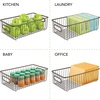 image:imagemDesign Metal Bathroom Storage Organizer Basket Bin  Farmhouse Wire Grid Design  for Cabinets Shelves Closets Vanity Countertops Bedrooms Under Sinks  Large 4 Pack  Bronze