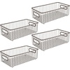 image:imagemDesign Metal Bathroom Storage Organizer Basket Bin  Farmhouse Wire Grid Design  for Cabinets Shelves Closets Vanity Countertops Bedrooms Under Sinks  Large 4 Pack  Bronze