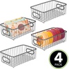 image:imagemDesign Metal Bathroom Storage Organizer Basket Bin  Modern Wire Grid Design  for Organization in Cabinets Shelves Closets on Countertops Bedroom Under Sink  Small 4 Pack  Graphite Gray