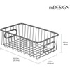 image:imagemDesign Metal Bathroom Storage Organizer Basket Bin  Modern Wire Grid Design  for Organization in Cabinets Shelves Closets on Countertops Bedroom Under Sink  Small 4 Pack  Graphite Gray