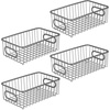 image:imagemDesign Metal Bathroom Storage Organizer Basket Bin  Modern Wire Grid Design  for Organization in Cabinets Shelves Closets on Countertops Bedroom Under Sink  Small 4 Pack  Graphite Gray