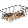 image:imagemDesign Metal Bathroom Storage Organizer Basket Bin  Modern Wire Grid Design  for Organization in Cabinets Shelves Closets on Countertops Bedroom Under Sink  Small 4 Pack  Graphite Gray