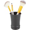 image:imagemDesign Metal Bathroom Vanity Countertop Accessory Set  Includes Refillable Soap Dispenser Divided Toothbrush Stand Tumbler Rinsing Cup Vivi Collection Set of 3 Matte Black