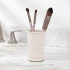 image:imagemDesign Metal Bathroom Vanity Countertop Accessory Set  Includes Refillable Soap Dispenser Divided Toothbrush Stand Tumbler Rinsing Cup Vivi Collection Set of 3 Cream